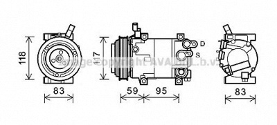 AVA QUALITY COOLING hyk323 -  Компрессор, кондиционер